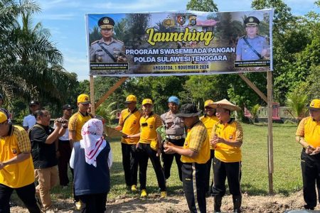 Polda Sultra Tabur 1000 Benih Ikan dan Penanaman Bibit Tanaman Pangan di Konawe, Dukung Ketahanan Pangan Nasional
