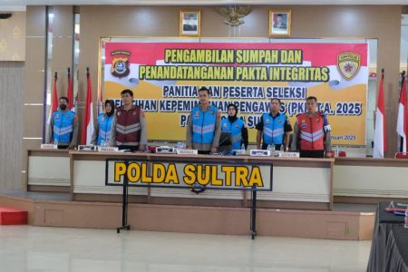 Polda Sultra Gelar Pengambilan Sumpah dan Penandatanganan Pakta Integritas Seleksi PKP