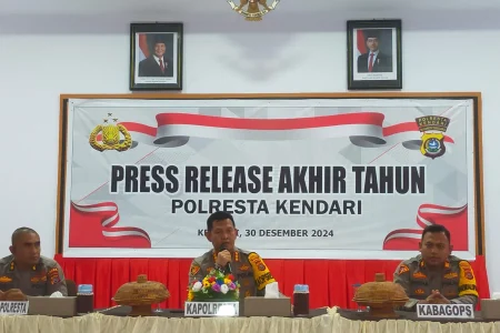 Kasus Penganiayaan Dominasi Rilis Akhir Tahun Polresta Kendari 2024