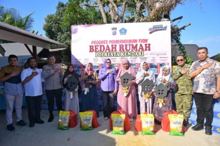 Polresta Kendari Bedah 10 Rumah Warga, Wali Kota Siska Apresiasi Sinergi untuk Hunian Layak